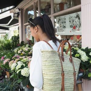 Franki Resort Straw Basket Backpack